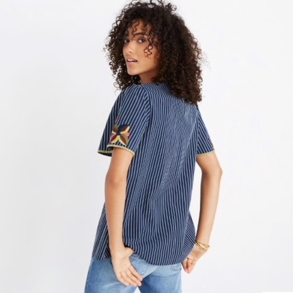 Madewell Embroidered Floral Fable Peasant Top - Picture 3 of 7